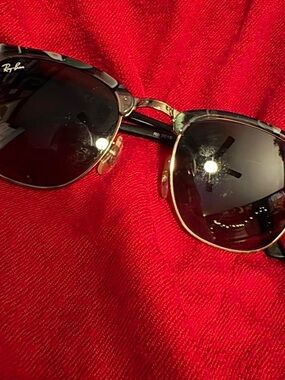 Ray-Ban Black Lens marble Frame clubmast Sunglasses